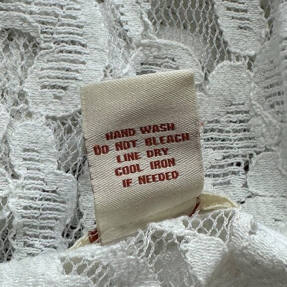 Sundance Top Womens Large White Floral Paisley Lace Sheer Boho Cottage Angelcore - Picture 7 of 7